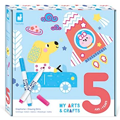 Janod My Arts & Crafts – 5 jaar – tekenset – 8 illustraties + 2 uitwisbare viltstiften – creatieve vrijetijdsset voor kinderen – fijne motoriek en concentratie – J07745 Janod My Arts & Crafts – 5 jaar – tekenset – 8 illustraties + 2 uitwisbare viltstiften – creatieve vrijetijdsset voor kinderen – fijne motoriek en concentratie – J07745