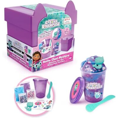 Canal Toys Gabby's Dollhouse Mystery Cat Box Slime Sensory Kit, Mercat Charm, maak je eigen slijm, eenvoudige opslag, paars Canal Toys Gabby's Dollhouse Mystery Cat Box Slime Sensory Kit, Mercat Charm, maak je eigen slijm, eenvoudige opslag, paars
