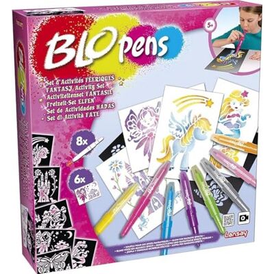 Lansay Blopens – feeënactiviteitenset – viltstiften om te blazen met herbruikbare sjablonen – cadeau-idee voor kinderen vanaf 5 jaar – set voor het maken van feeën, eenhoorns en zeemeerminnen met Lansay Blopens – feeënactiviteitenset – viltstiften om te blazen met herbruikbare sjablonen – cadeau-idee voor kinderen vanaf 5 jaar – set voor het maken van feeën, eenhoorns en zeemeerminnen met
