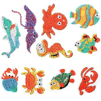 Pracht Creatives Hobby Diamond Painting Stickerset voor kinderen vanaf 5 jaar, onderwaterwereld Pracht Creatives Hobby Diamond Painting Stickerset voor kinderen vanaf 5 jaar, onderwaterwereld