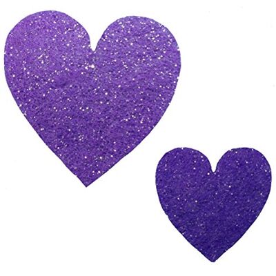 Petra's Bastel News 90 stuks symmetrische glitterharten van vilt in 1 mm dikte, kleur: paars, 18 x 12 x 3 cm Petra's Bastel News 90 stuks symmetrische glitterharten van vilt in 1 mm dikte, kleur: paars, 18 x 12 x 3 cm