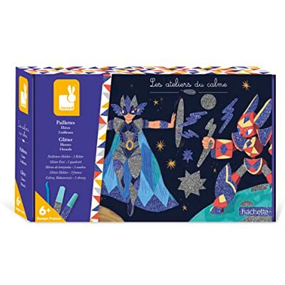 Janod Held glitter set – Les Ateliers du Calme – creatieve vrijetijdsset voor kinderen – 3 schilderijen om te versieren – leren fijne motoriek en concentratie – vanaf 6 jaar, J07920 Janod Held glitter set – Les Ateliers du Calme – creatieve vrijetijdsset voor kinderen – 3 schilderijen om te versieren – leren fijne motoriek en concentratie – vanaf 6 jaar, J07920