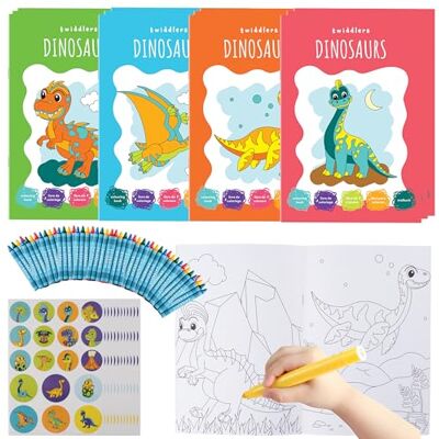THE TWIDDLERS 12 dinosaurus kleurboeken voor feesttassen, met potloden en stickers, A5-boeken voor kinderen van 4 tot 8 jaar, dinosaurus kleurboeken perfect voor het vullen van THE TWIDDLERS 12 dinosaurus kleurboeken voor feesttassen, met potloden en stickers, A5-boeken voor kinderen van 4 tot 8 jaar, dinosaurus kleurboeken perfect voor het vullen van