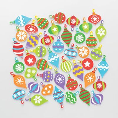Baker Ross FC168 200 stuks schuimstickers kerstbal voor kinderen, ideaal voor kinderkunst- en knutselprojecten, ideaal voor kaarten maken en scrapbooking Baker Ross FC168 200 stuks schuimstickers kerstbal voor kinderen, ideaal voor kinderkunst- en knutselprojecten, ideaal voor kaarten maken en scrapbooking