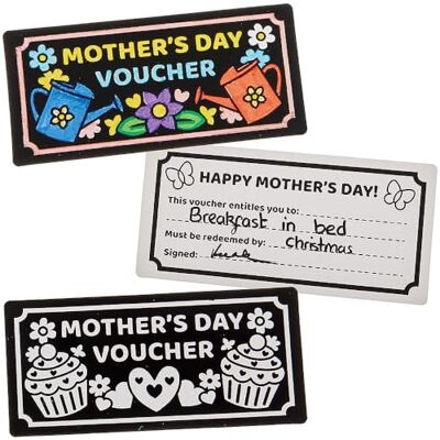 Baker Ross FN402 Moederdagcadeaubonnen om in te kleuren pak van 10, Moederdag DIY voor kinderen Baker Ross FN402 Moederdagcadeaubonnen om in te kleuren pak van 10, Moederdag DIY voor kinderen