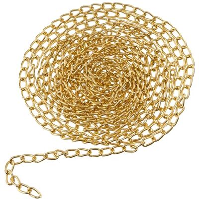 AERZETIX Decoratieve ketting 2 m schakels 4x7 mm metaal goudkleurig doe-het-zelf creaties schouderriem handtas projecten woondecoratie AERZETIX Decoratieve ketting 2 m schakels 4x7 mm metaal goudkleurig doe-het-zelf creaties schouderriem handtas projecten woondecoratie