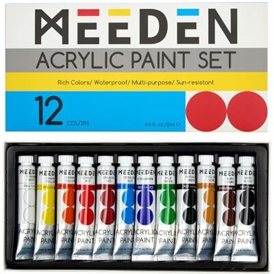 MEEDEN Acrylverf set voor beginners: 12 kleuren 12 ml/0,41 fl oz Heavy Body Art Craft Paints niet giftig rijk pigment hobbyst Halloween kikkererwten schilderij voor volwassenen op stof MEEDEN Acrylverf set voor beginners: 12 kleuren 12 ml/0,41 fl oz Heavy Body Art Craft Paints niet giftig rijk pigment hobbyst Halloween kikkererwten schilderij voor volwassenen op stof