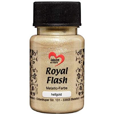 Ideen mit Herz Royal Flash Metallic acrylverf met de fijnste glitterdeeltjes, 50 ml (lichtgoud) Ideen mit Herz Royal Flash Metallic acrylverf met de fijnste glitterdeeltjes, 50 ml (lichtgoud)