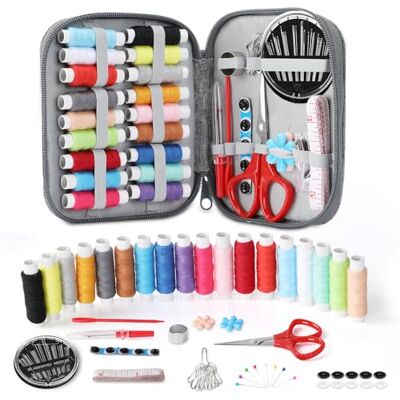 VynyQoo Professionele naaiset met 90-delige naai-accessoires, complete mini-reisnaaiset met draagtas, naaiset voor beginners, volwassenen, noodgevallen VynyQoo Professionele naaiset met 90-delige naai-accessoires, complete mini-reisnaaiset met draagtas, naaiset voor beginners, volwassenen, noodgevallen