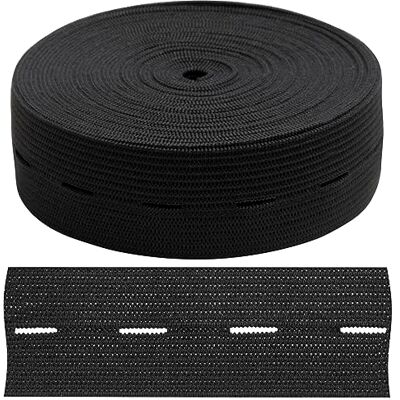 AERZETIX C67389 elastiek met platte knoopsluiting 5 m breedte 25 mm kleur zwart van polyester en latex confectie fournituren naaien kleding stof riem broek breien AERZETIX C67389 elastiek met platte knoopsluiting 5 m breedte 25 mm kleur zwart van polyester en latex confectie fournituren naaien kleding stof riem broek breien