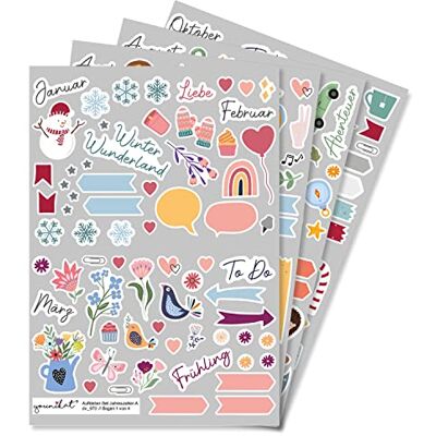 younikat Stickerset seizoenen I 229 stickers I DIY scrapbooking-stickers pakket voor het ontwerpen van scrapbook bullet journal accessoires fotoalbum I kinderen volwassenen gelegenheden I dv_970 younikat Stickerset seizoenen I 229 stickers I DIY scrapbooking-stickers pakket voor het ontwerpen van scrapbook bullet journal accessoires fotoalbum I kinderen volwassenen gelegenheden I dv_970