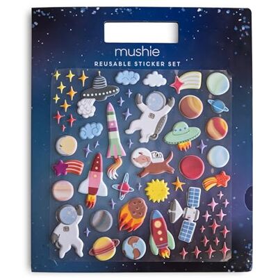 mushie Herbruikbare Stickerboek Set (Ruimte) Verwijderbare Dikke Stickers Knutselactiviteit voor Kinderen mushie Herbruikbare Stickerboek Set (Ruimte) Verwijderbare Dikke Stickers Knutselactiviteit voor Kinderen