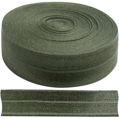 AERZETIX Platte elastische band 9 m x 20 mm 80% nylon en 20% lycra kleur donkergroen AERZETIX Platte elastische band 9 m x 20 mm 80% nylon en 20% lycra kleur donkergroen
