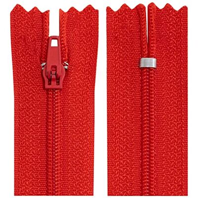 AERZETIX C63417 set van 10 spiraalritsen nr. 3 niet scheidbaar 35 cm nylon zelfborgende metalen schuif rode kleur kleding naaien broek fournituren AERZETIX C63417 set van 10 spiraalritsen nr. 3 niet scheidbaar 35 cm nylon zelfborgende metalen schuif rode kleur kleding naaien broek fournituren