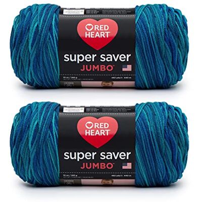 Red Heart Super Saver Jumbo Macaw Yarn set van 2 x 283 g acryl 4 medium (gekamd) 450 m breien/haken Red Heart Super Saver Jumbo Macaw Yarn set van 2 x 283 g acryl 4 medium (gekamd) 450 m breien/haken