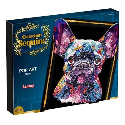 Lansay Collectie Pailletten – pop art hond – maak een glinsterend schilderij van pailletten van een hond – inclusief opbergvak – creatieve activiteit voor volwassenen en jongeren vanaf 14 jaar Lansay Collectie Pailletten – pop art hond – maak een glinsterend schilderij van pailletten van een hond – inclusief opbergvak – creatieve activiteit voor volwassenen en jongeren vanaf 14 jaar