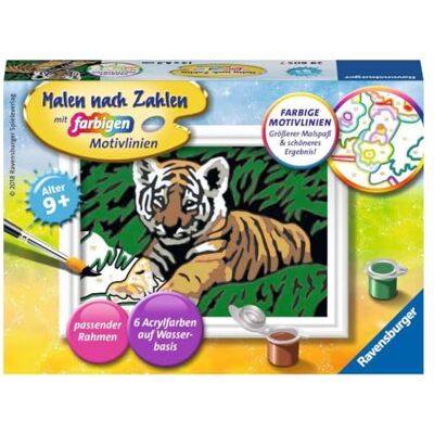 Ravensburger CreArt, schilderen op nummer kinderen schattige tijger: met gekleurde motieflijnen Ravensburger CreArt, schilderen op nummer kinderen schattige tijger: met gekleurde motieflijnen