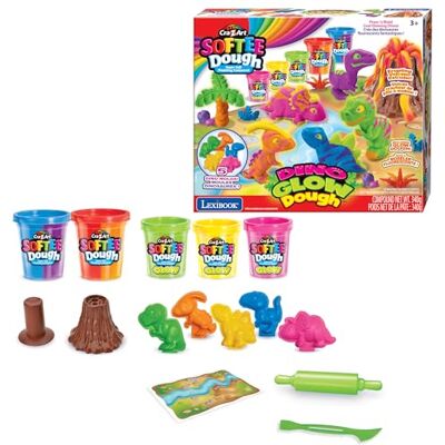 Lexibook , Dino boetseerklei, fluorescerend, CRDOUGH11 Lexibook , Dino boetseerklei, fluorescerend, CRDOUGH11