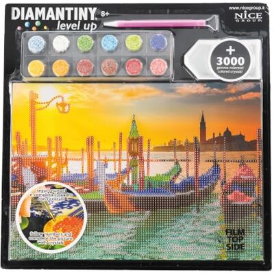 DIAMANTINY Level Up Diamond Painting Kit van Nice Group Creative Art gecreëerd mozaïek, landschap, Venetië DIAMANTINY Level Up Diamond Painting Kit van Nice Group Creative Art gecreëerd mozaïek, landschap, Venetië