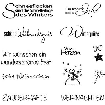 Rayher 59841000 transparante stempels "kerst/winter", transparant, kerststempels, vrolijk kerstfeest, siliconen stempels Rayher 59841000 transparante stempels "kerst/winter", transparant, kerststempels, vrolijk kerstfeest, siliconen stempels