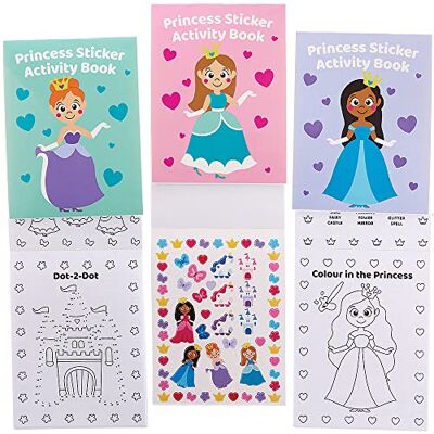 Baker Ross FX619 Prinsessen activiteitenboek, 8 stuks, stickerboeken voor kinderen Baker Ross FX619 Prinsessen activiteitenboek, 8 stuks, stickerboeken voor kinderen