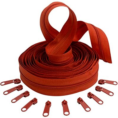 AERZETIX C62501x5-C62576x10 5m spiraal rits kit N°3 Kleur: Paprica 10 schuifregelaars N°3 Niet afsluitbaar Kleur: Paprica Metaal Mercerie Couture AERZETIX C62501x5-C62576x10 5m spiraal rits kit N°3 Kleur: Paprica 10 schuifregelaars N°3 Niet afsluitbaar Kleur: Paprica Metaal Mercerie Couture
