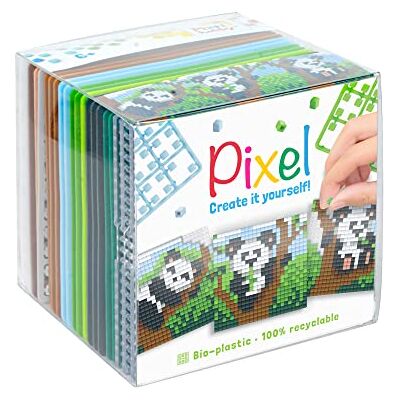 Pracht Creatives Hobby Pixel P29020 Knutselset "Panda", insteeksysteem als creatieve hobby voor kinderen vanaf 6 jaar, dobbelstenen doos met patronen en vierkanten Pracht Creatives Hobby Pixel P29020 Knutselset "Panda", insteeksysteem als creatieve hobby voor kinderen vanaf 6 jaar, dobbelstenen doos met patronen en vierkanten