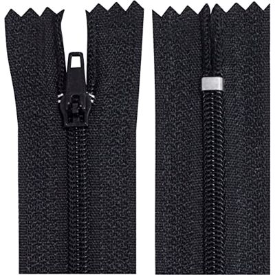 AERZETIX C63371 Set van 10 spiraalvormige ritssluitingen nr. 3 niet scheidbaar 30 cm nylon zelfborgende metalen schuif kleur zwart kledingstuk naaibroek fournituren AERZETIX C63371 Set van 10 spiraalvormige ritssluitingen nr. 3 niet scheidbaar 30 cm nylon zelfborgende metalen schuif kleur zwart kledingstuk naaibroek fournituren
