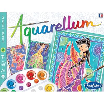 SENTOSPHÈRE Aquarellum Glamour Girls schilderset magische aquarelverf vanaf 7 jaar gemaakt in Frankrijk, meerkleurig, 15 stuks (1 stuk) SENTOSPHÈRE Aquarellum Glamour Girls schilderset magische aquarelverf vanaf 7 jaar gemaakt in Frankrijk, meerkleurig, 15 stuks (1 stuk)