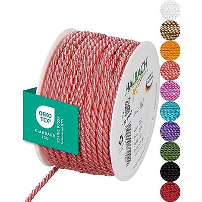 Halbach Seidenbänder Premium Satijn, acetaatkoord, glanzend, 4 mm x 25 m, decoratief om te knutselen, roze flamingo Halbach Seidenbänder Premium Satijn, acetaatkoord, glanzend, 4 mm x 25 m, decoratief om te knutselen, roze flamingo