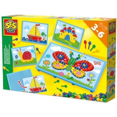 Creative Mozaïekbord met kaarten, handmatige activiteit, kaarten inbegrepen, voor kinderen, blauw Creative Mozaïekbord met kaarten, handmatige activiteit, kaarten inbegrepen, voor kinderen, blauw