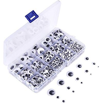 KUUQA 1220 stuks zelfklevende ogen voor scrapbooking en knutselen KUUQA 1220 stuks zelfklevende ogen voor scrapbooking en knutselen