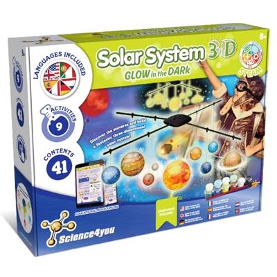 Science4you Glow in the Dark 3D zonne-systeem: creëer je eigen zonnestelsel, schilder alle planeten en ervaar een NASA ruimtelijke kunstervaring met deze NASA-modelbouwset voor Science4you Glow in the Dark 3D zonne-systeem: creëer je eigen zonnestelsel, schilder alle planeten en ervaar een NASA ruimtelijke kunstervaring met deze NASA-modelbouwset voor