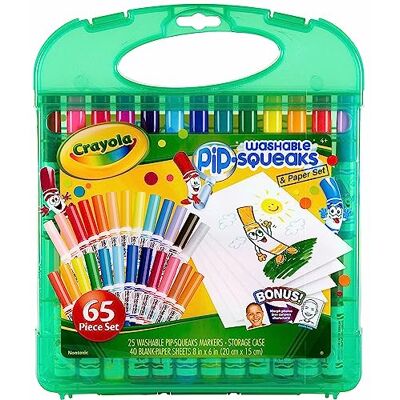 CRAYOLA Create & Color Kit, koffer met 25 wasbare viltstiften en tekenbladen, 65 stuks CRAYOLA Create & Color Kit, koffer met 25 wasbare viltstiften en tekenbladen, 65 stuks