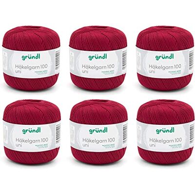 Gründl set van 6 x 100 g haakgaren katoen, rood bruin, 30 x 21 x 11cm, 3396 Gründl set van 6 x 100 g haakgaren katoen, rood bruin, 30 x 21 x 11cm, 3396