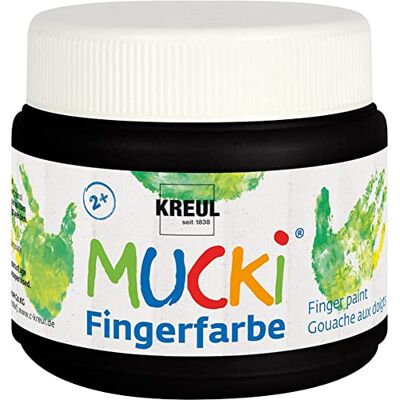 KREUL Mucki 23112 vingerverf 150 ml zwart op waterbasis parabenenvrij, glutenvrij, lactosevrij en veganistisch wasbaar kan worden gekleurd met kwast, spons, spatel en vingers KREUL Mucki 23112 vingerverf 150 ml zwart op waterbasis parabenenvrij, glutenvrij, lactosevrij en veganistisch wasbaar kan worden gekleurd met kwast, spons, spatel en vingers