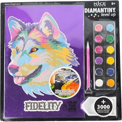 DIAMANTINY Level Up Nice Group Creative Art Diamond Painting Kit, mozaïek, pop, wolf, 8-12 jaar DIAMANTINY Level Up Nice Group Creative Art Diamond Painting Kit, mozaïek, pop, wolf, 8-12 jaar