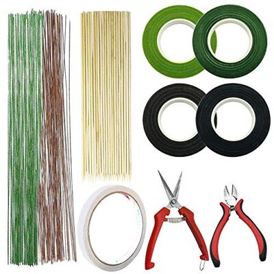 Allazone 7 Soorten Bloemschikken Gereedschapskist, 2 Bloemen Stijl Lint, IJzeren Draad Bloem Gauge 22, Bloemen en Bamboe Draad Snijden voor Boeket Stem Wrap Bloemist Allazone 7 Soorten Bloemschikken Gereedschapskist, 2 Bloemen Stijl Lint, IJzeren Draad Bloem Gauge 22, Bloemen en Bamboe Draad Snijden voor Boeket Stem Wrap Bloemist