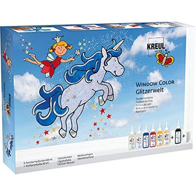 KREUL 42844 Window Color Glitzerwelt Raamschilderset voor kleine en grote kunstenaars KREUL 42844 Window Color Glitzerwelt Raamschilderset voor kleine en grote kunstenaars
