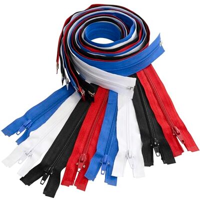 AERZETIX Set van 8 spiraalritssluitingen nr. 5 75 cm deelbaar met schuif van nylon polyester metaal naaien creaties DIY textiel kleding kleur blauw rood wit zwart AERZETIX Set van 8 spiraalritssluitingen nr. 5 75 cm deelbaar met schuif van nylon polyester metaal naaien creaties DIY textiel kleding kleur blauw rood wit zwart