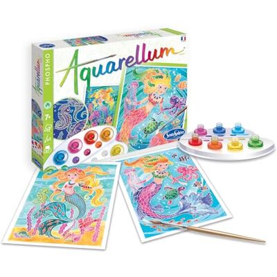 SENTOSPHÈRE Aquarellum Phospho – zeemeerminnen – schilderset – magische aquarelverf – vanaf 7 jaar – gemaakt in Frankrijk SENTOSPHÈRE Aquarellum Phospho – zeemeerminnen – schilderset – magische aquarelverf – vanaf 7 jaar – gemaakt in Frankrijk