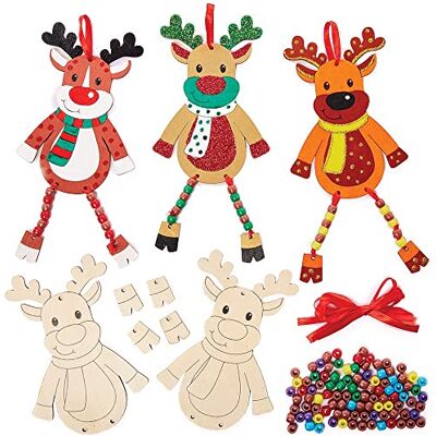 Baker Ross FX238 knutselset van hout met parels voor kinderen, 5 stuks boompoten voor kinderen, ideale decoratie voor kinderverjaardag Baker Ross FX238 knutselset van hout met parels voor kinderen, 5 stuks boompoten voor kinderen, ideale decoratie voor kinderverjaardag
