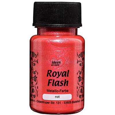 Ideen mit Herz Royal Flash Metallic acrylverf met de fijnste glitter, 50 ml (rood) Ideen mit Herz Royal Flash Metallic acrylverf met de fijnste glitter, 50 ml (rood)