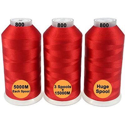 New brothread Set van 3 Rood Kleuren Polyester Machine Borduurgaren Enorme Spoel 5000M voor Alle Borduurmachines New brothread Set van 3 Rood Kleuren Polyester Machine Borduurgaren Enorme Spoel 5000M voor Alle Borduurmachines