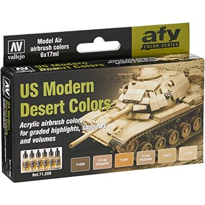 Vallejo Model Air Set US Modern Desert Colors, 17 ml (6 stuks) Vallejo Model Air Set US Modern Desert Colors, 17 ml (6 stuks)
