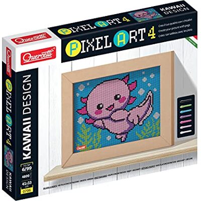 Quercetti Pixel Art 4 Tav Kawaii Axolotl mozaïek voor kinderen, nagelset voor kinderen, creatieve spelletjes en educatieve spellen, cadeaus voor meisjes van 6 jaar, gemaakt in Italië Quercetti Pixel Art 4 Tav Kawaii Axolotl mozaïek voor kinderen, nagelset voor kinderen, creatieve spelletjes en educatieve spellen, cadeaus voor meisjes van 6 jaar, gemaakt in Italië
