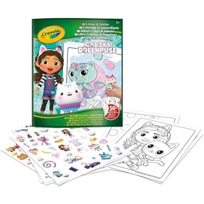 CRAYOLA , Kleurboek en stickers, 32 pagina's en 4 vellen stickers van Gabby en het magische huis, 04-7025G CRAYOLA , Kleurboek en stickers, 32 pagina's en 4 vellen stickers van Gabby en het magische huis, 04-7025G