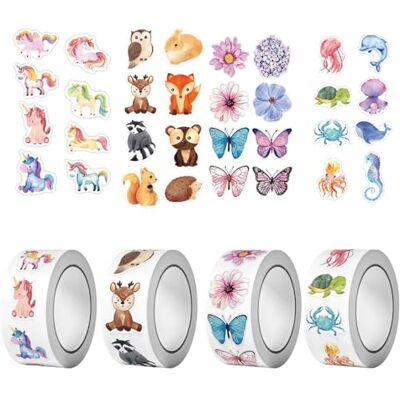 ZHYUAN 2000 vellen dierenstickers 4 volumes ronde dieren vlinder zeedieren voor kinderen ZHYUAN 2000 vellen dierenstickers 4 volumes ronde dieren vlinder zeedieren voor kinderen