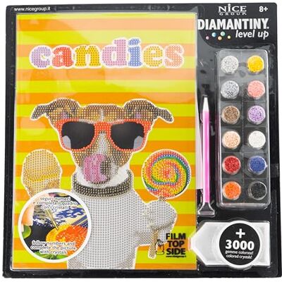 DIAMANTINY 96106, Level Up Nice Group Creative Art, Diamond Painting Kit creëert mozaïek, PETS, Candies, meerkleurig DIAMANTINY 96106, Level Up Nice Group Creative Art, Diamond Painting Kit creëert mozaïek, PETS, Candies, meerkleurig