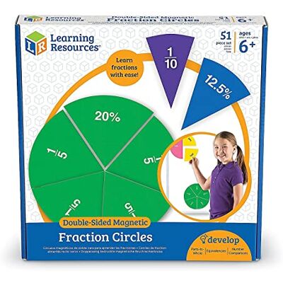 Learning Resources Dubbelzijdige magnetische breukcirkels van Learning Resources Dubbelzijdige magnetische breukcirkels van